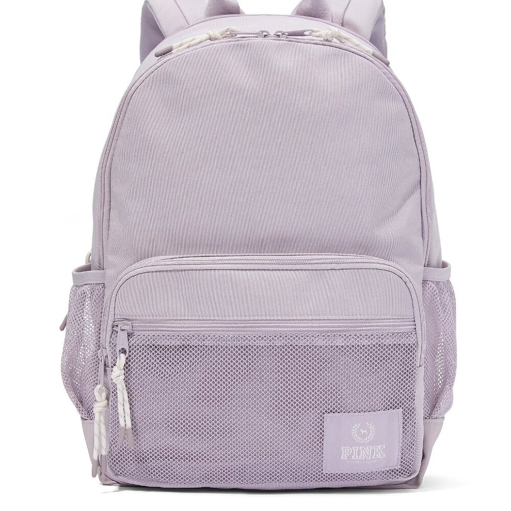 Authentic Victoria's Secret PINK 17" Classic Canvas Backpack Spring Violet NWT